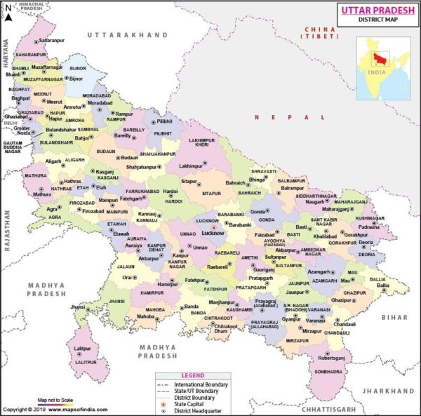 FDI In UTTAR PRADESH NORTHERN INDIA World Media Network   Map15 600x593 